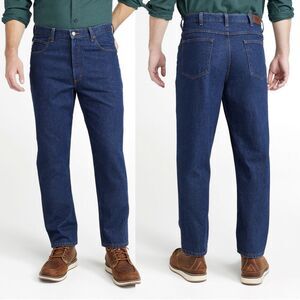 LL Bean Jeans Mens 34x34 Blue Denim Natural Fit Straight Leg Workwear